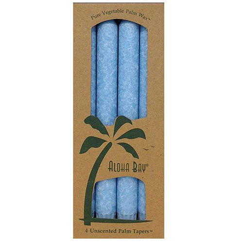 Aloha Bay, Palm Candle Tapers Light Blue, 4 Pack