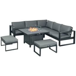 6-piece Garden Furniture Set Firepit Table Outdoor Sofa Picnic Seat