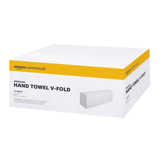 Amazoncommercial Singlefold (v-fold / Zz-fold) Paper Hand Towels,