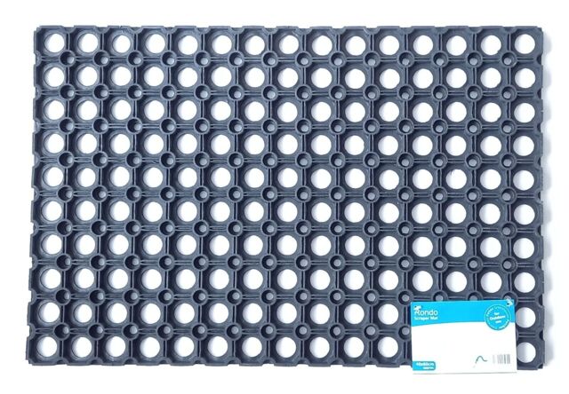 Rubber Door Mat Heavy Duty Scraper Scrape Shoes Boots Clean Jvl Rondo