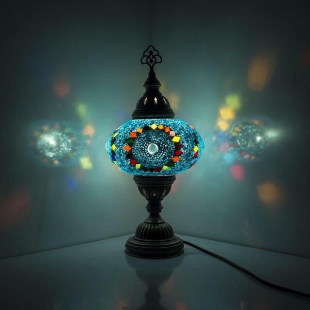 Turkish Table Lamp Moroccan Colourful Glass Mosaic Tiffany Lamp Light