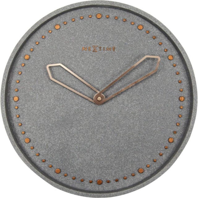Nextime - Wall Clock - Ø 35 Cm - Polyresin – Grey - 'cross'