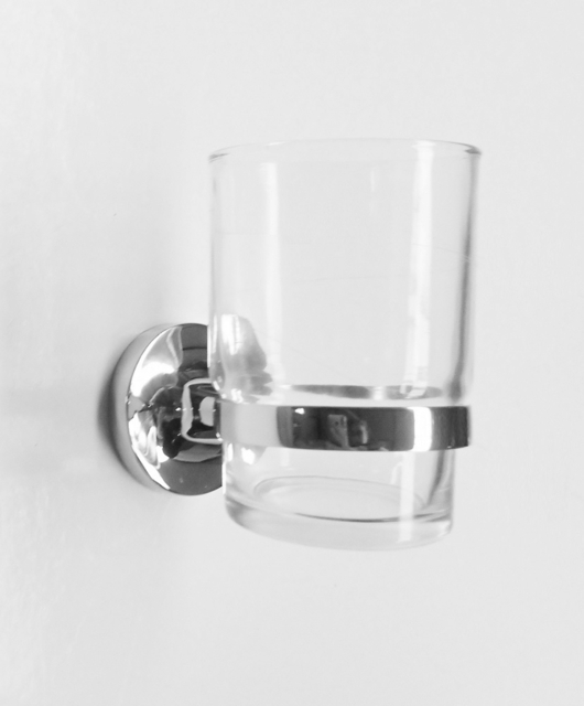 Haceka Aspen Toothbrush Holder Glass Holder Chrome