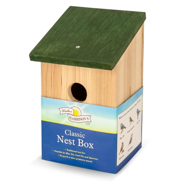 Harrisons Wooden Classic Nest Box For Garden Birds - Outdoor Wildlife