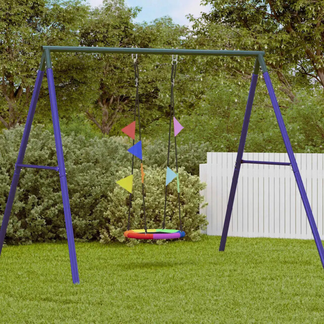 Nest Swing Multicolour 60x60x180cm Polyester Outdoor Kids Garden Seat