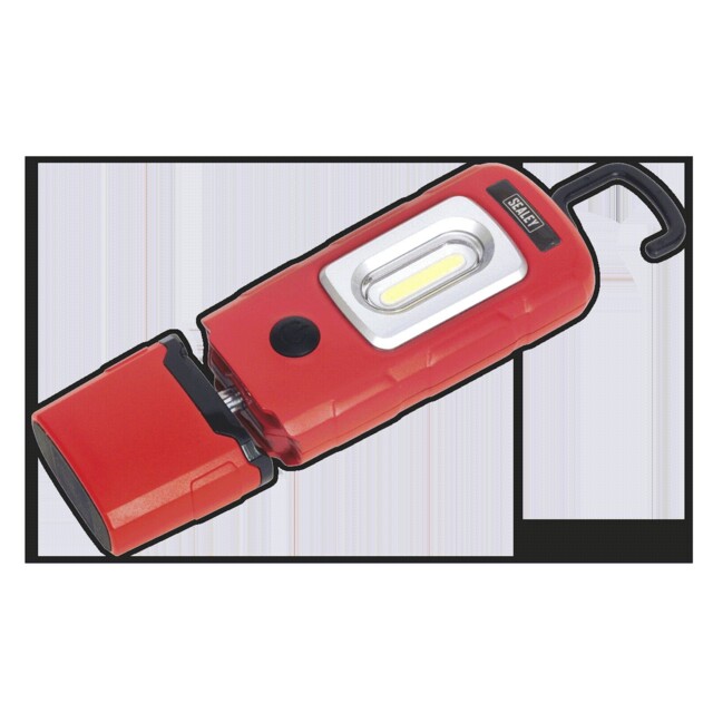 Sealey Led3601r Rechargeable 360° Inspection Lamp 3w Cob+1w Led Red