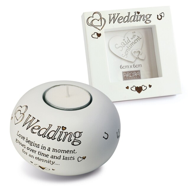 Said With Sentiment Candle Holder & Frame: Wedding