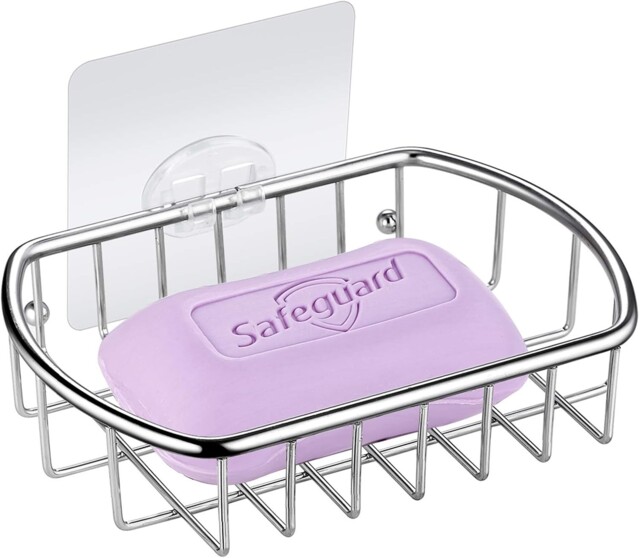 Modern Stainless Steel Soap Basket - Damage-free Adhesive For Bathroom