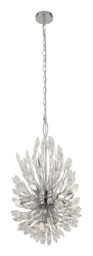 Ceiling Light Silver Peacock 14 Chrome Clear Crystal Glass Searchlight