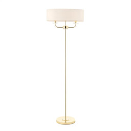Floor Light Brass Nixon Bras Vintage White Cream Lamps Required Endon