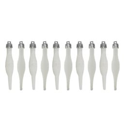 Christmas White 10 Pack 90mm Droplets Glitter / Plain Decorations