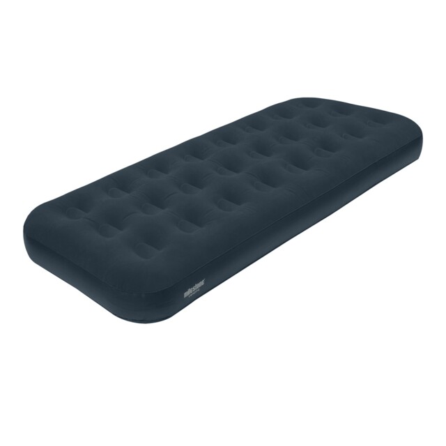Milestone Single Airbed / Easy Inflate & Deflate / Flocked Design
