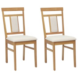 Dining Chair 2 Pcs Solid Rubber Wood Vintage Rustic Furniture Seating