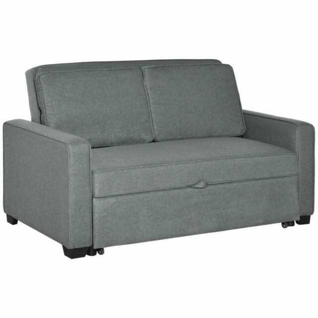 Homcom Modern 2 Seater Sofa Bed Click Clack Couch Sleeper Settee -
