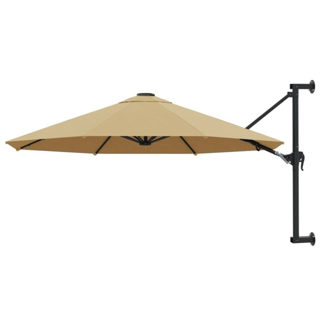 Wall-mounted Parasol With Metal Pole Umbrella Garden Sunshade Parasol