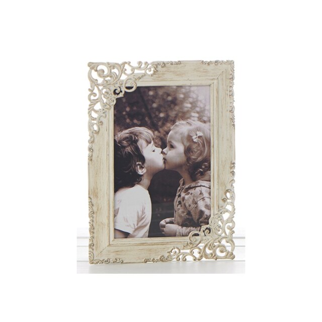 Old Cream Vintage Lace Ornate Rustic Metal Photo Frames - Various