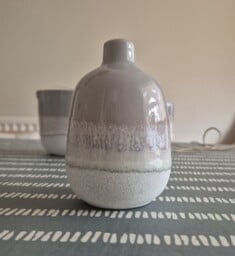 Sass And Belle Grey Glaze Stonewear Bud Vase 8cm X 12cm Tall