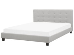 Fabric Eu Super King Size Bed Light Grey La Rochelle