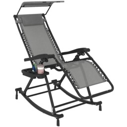Outsunny Folding Recliner Chair Outdoor Lounge Rocker Zero-gravity