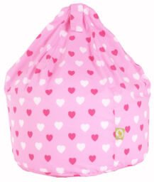 Large / Adult Teen Pink Hearts Bean Bag With Beans By Bean Lazy