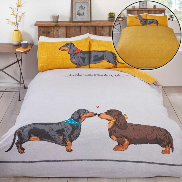 Hello Sausage Single Duvet Cover & Pillowcase Set Two-sided Bedding