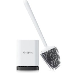 Asobeage Silicone Toilet Brush: Flexible Head, Long Handle, 1 Pack,