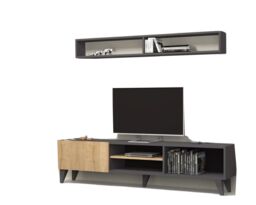 Modern Tv Cabinet Stand Unit Wooden Media Storage Space Shelves W/