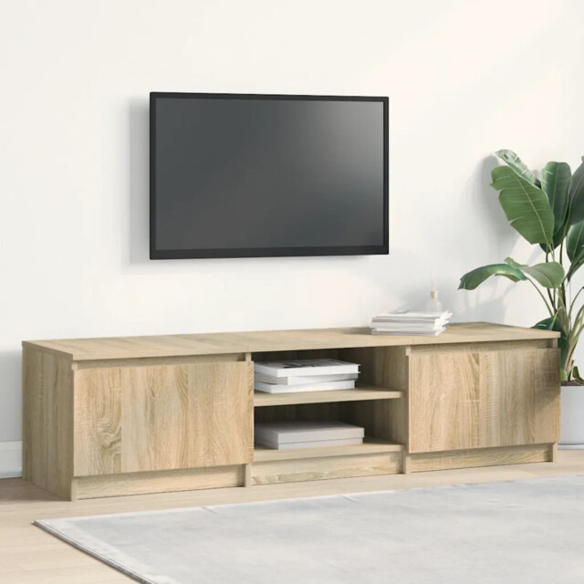 Tv Cabinet Sonoma Oak 140x40x35.5 Cm Engineered Wood Vidaxl
