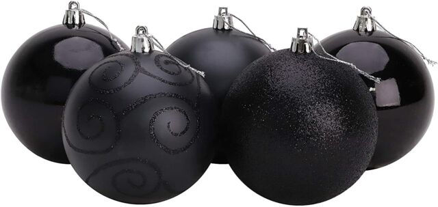 Christmas Concepts® Pack Of 5-100mm Large Baubles - (black) -