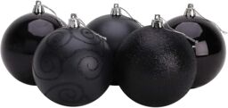 Christmas Concepts® Pack Of 5-100mm Large Baubles - (black) -