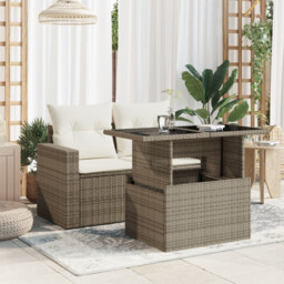 Poly Rattan Garden Patio Outdoor Table Adjustable Tabletop Multi