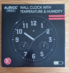 Auriol Wall Clock 25cm X 4cm With Temperature & Humidity - Made In