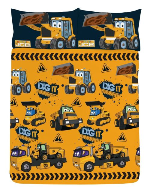 Jcb Double Duvet Cover My 1st Jcb Joey Design Reversible Bedding Set