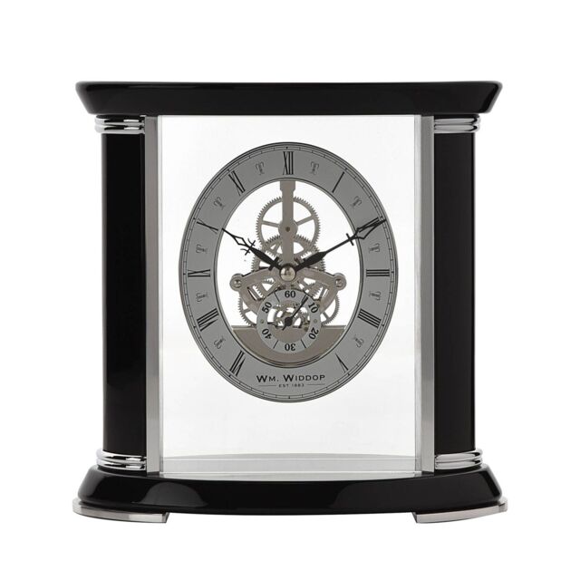 Wm.widdop Piano Wood Skeleton Movement Mantel Clock 19.5cm