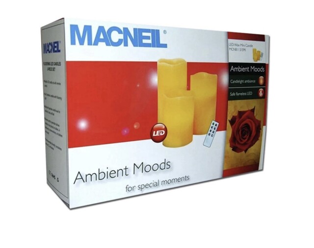 Macneil Led Wax Flameless Candles Set With Remote Ambient Mood