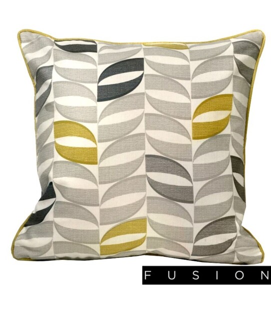 Fusion Copeland Ochre Geometric 100% Cotton Cover Cushions 43x43cm