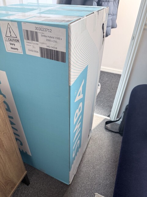 Simba Hybrilw8j7k Hybrid Mattress, Uk King Size 150 X 200 Cm - White