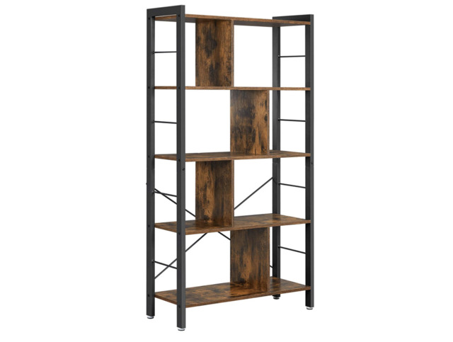 Vintage Industrial Bookcase Rustic Storage Cabinet Tall Shelf Metal