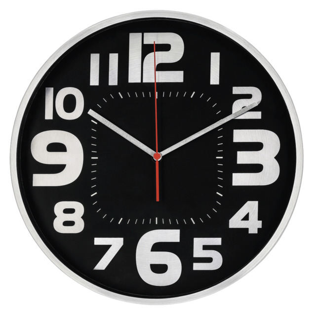 "Hama ""emotion"" Wall Clock Diameter 30 Cm In Black, Silver/grey 186382"