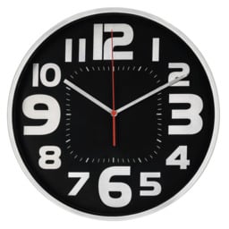 "Hama ""emotion"" Wall Clock Diameter 30 Cm In Black, Silver/grey 186382"