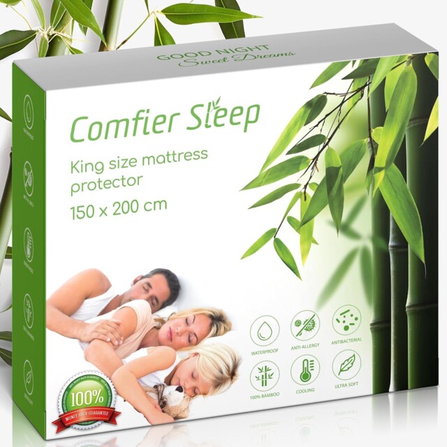 Deep Cooling Bamboo Mattress Protector 150x200cm – 100% King 150x200