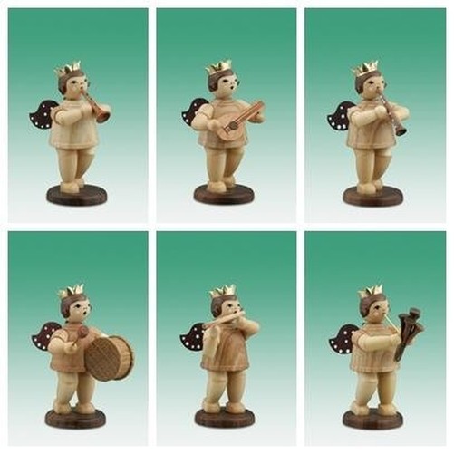 Kde-kunstgewerbliche Ellmann Wooden Angel Musicians Set 6-piece
