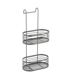 Blue Canyon 2 Tier Grey Over Shower Screen Caddy Storage Rack Bathroom