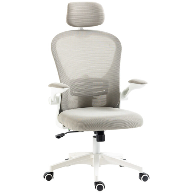 Office Chair Ergonomic Mesh Grey 62x64x112-120cm 4d Lumbar Headrest