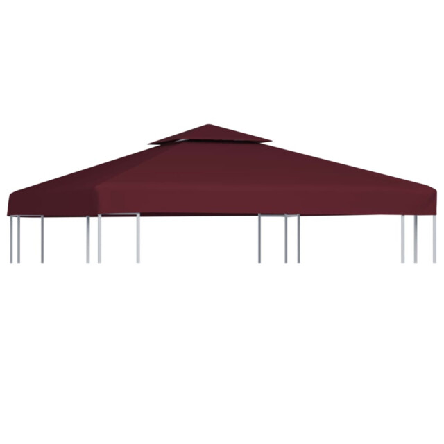 Gazebo Top Cover 3x3m Bordeaux Polyester Pvc Coated 2-tier Replacement