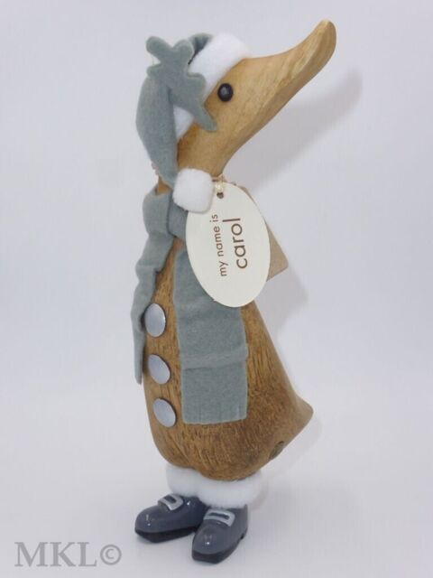 Dcuk Painted Wooden Grey Reindeer Christmas Duck Carol