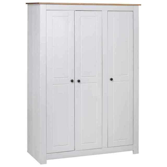 3-door Wardrobe White 118x50x171.5 Cm Pine Panama Range Vidaxl
