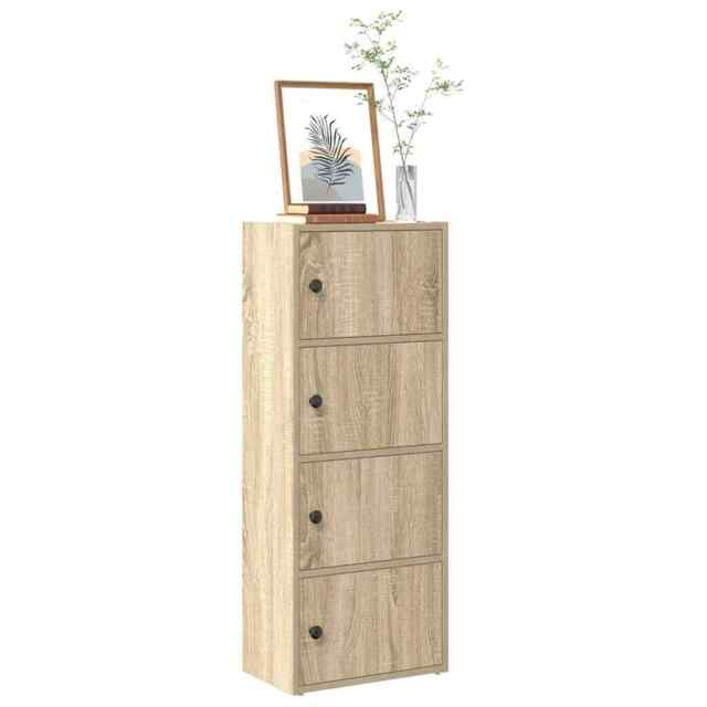 Bookcase Sonoma Oak 40x24x102 Cm Engineered Wood Vidaxl