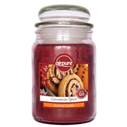 Airpure Large Jar Scented Candle Cinnamon Spice 510g - 120 Hours Burn