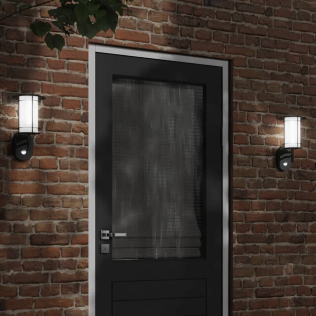 Outdoor Wall Light Stainless Steel Black Polycarbonate 19x19x31 Cm